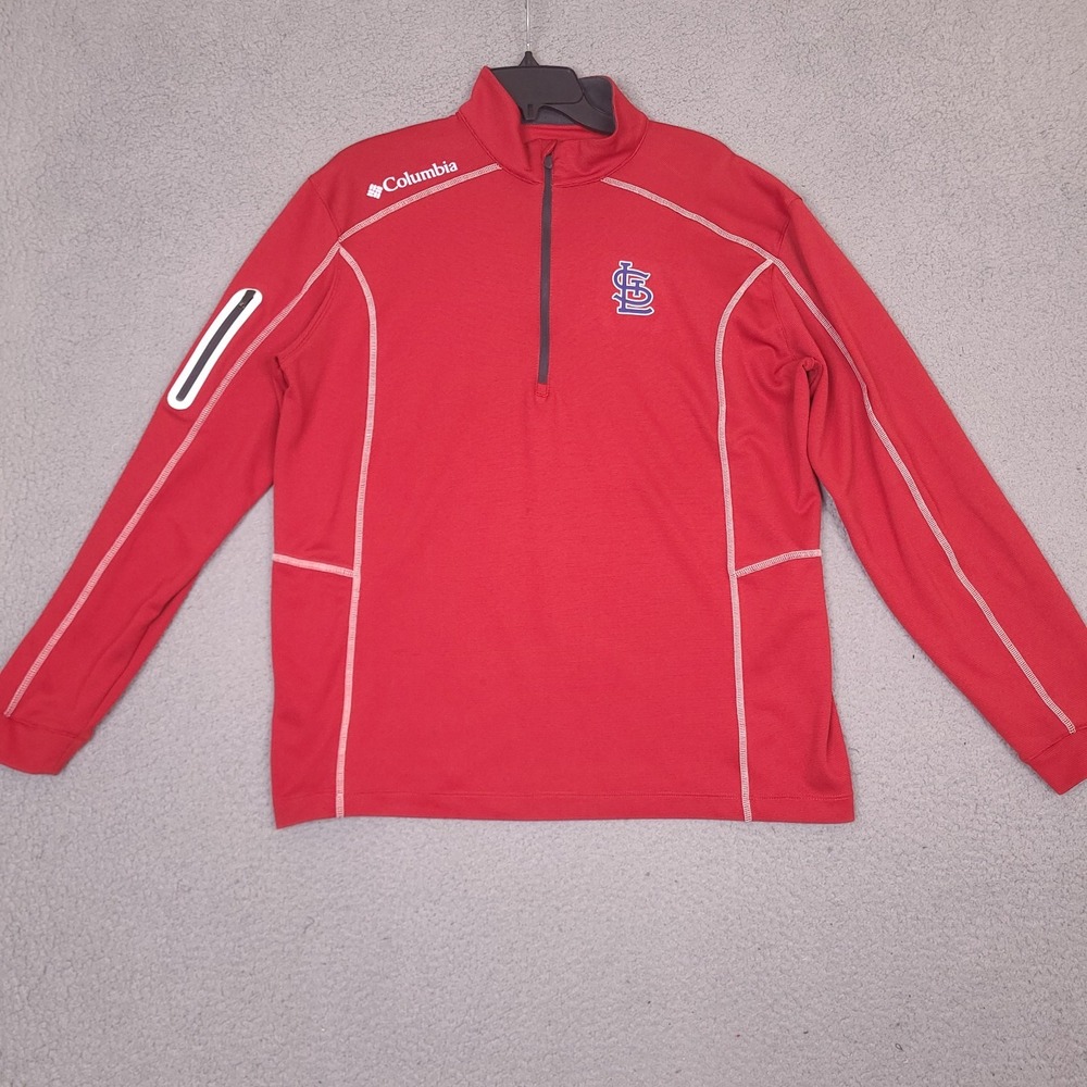 Columbia Shotgun Golf 1/4 Zip Mens Large Red St. Louis Cardinals